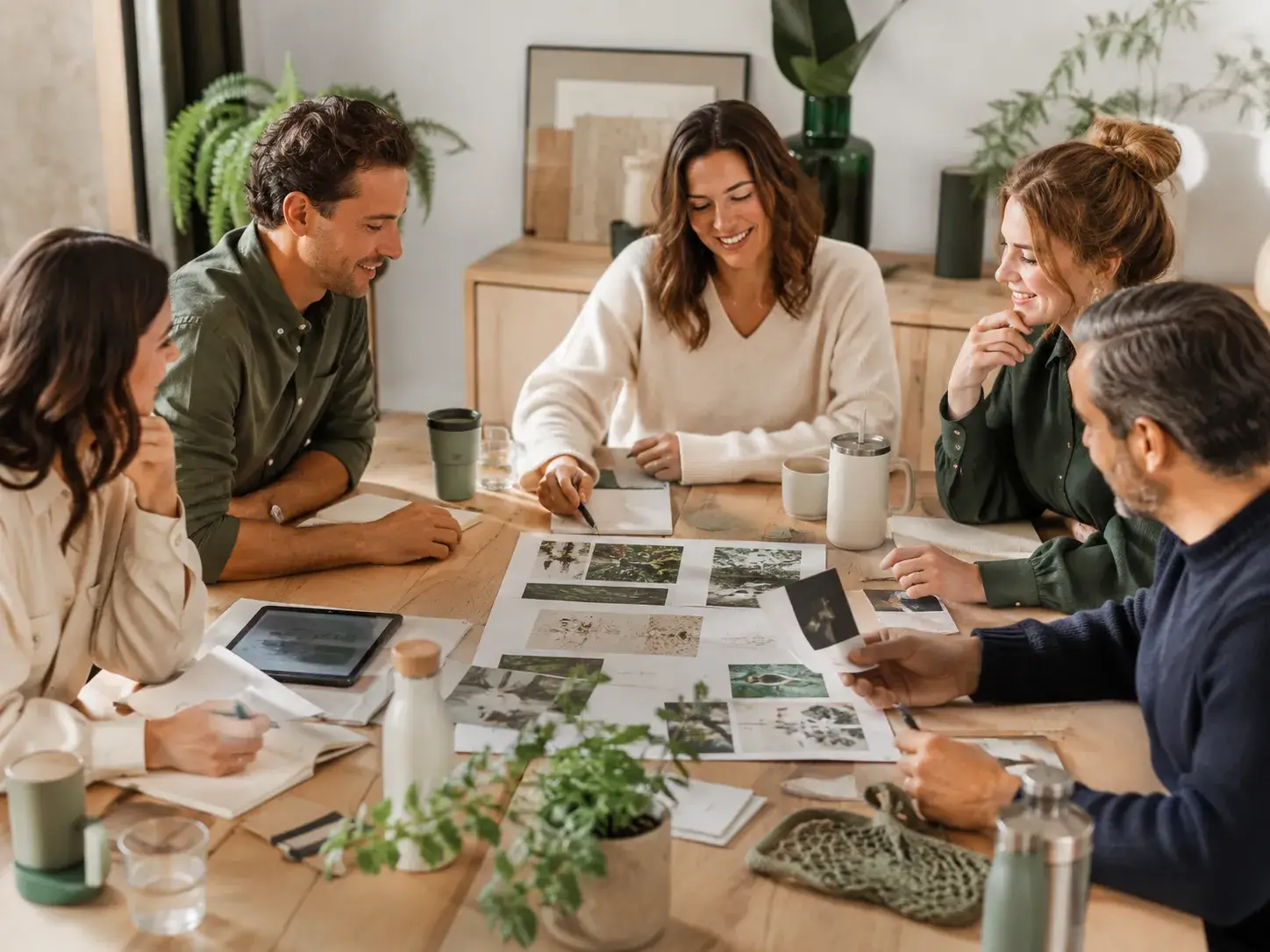 Team bespreekt ideeën en onderwerpen voor nieuwe bijdragen aan Pro Balanza